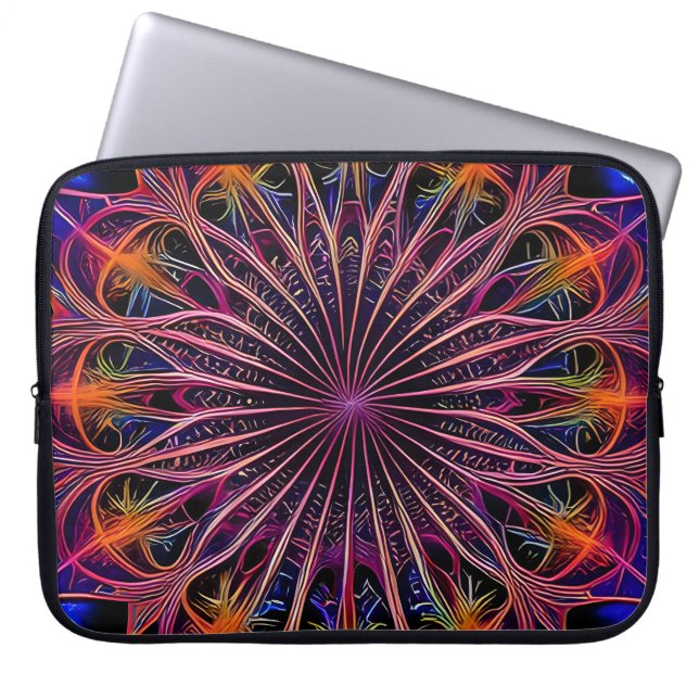 Regnbåge Fractal Stil Flower Art Laptop Fodral (Framsidan)