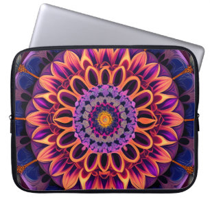 Regnbåge Fractal Stil Flower Art Laptop Fodral