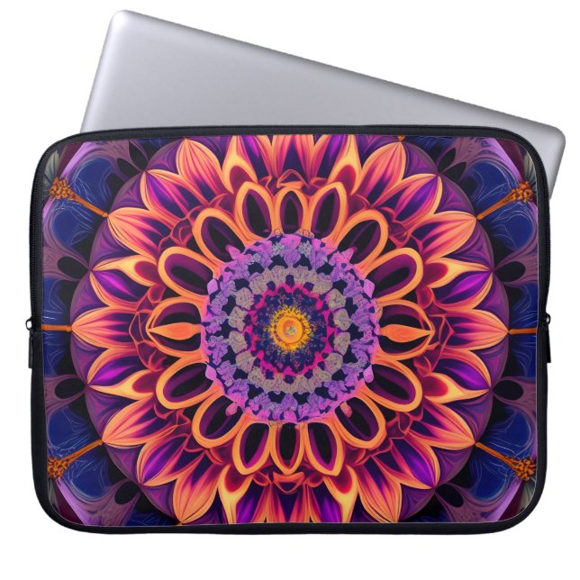 Regnbåge Fractal Stil Flower Art Laptop Fodral (Framsidan)