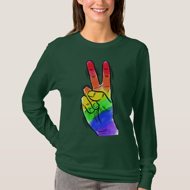 Regnbåge Fredskjortor och jacka T Shirt (Framsida)