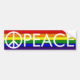 Regnbåge Fredstecken Bumper Sticker Bildekal