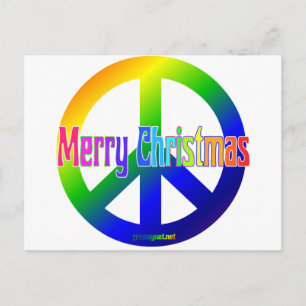 Regnbåge Fredstecken med God jul! Helg Vykort