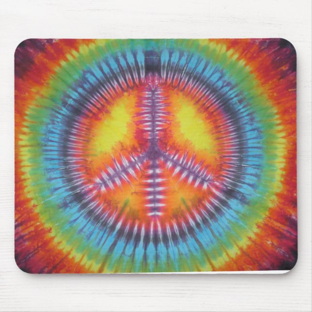 Regnbåge Fredsteckenet Tie Dye Mouse Pad Musmatta (Framsidan)