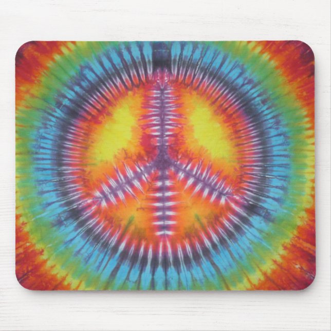 Regnbåge Fredsteckenet Tie Dye Mouse Pad Musmatta (Framsidan)