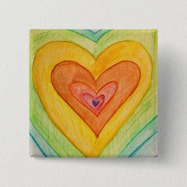 Regnbåge FriCitizen Hearts Art Lapel Pins eller Bu (Framsida)