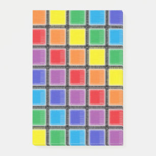 Regnbåge, fyrkanter post-it block
