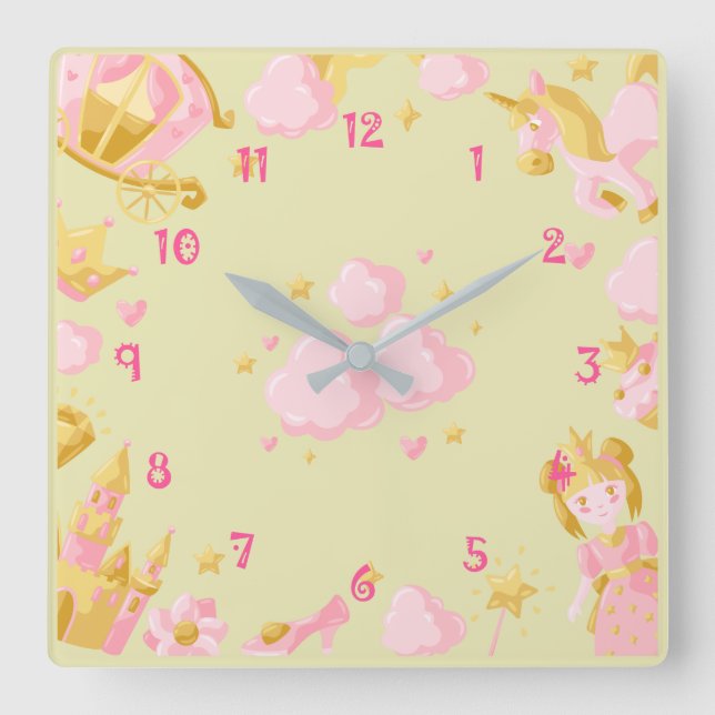 Regnbåge  fyrkantig klocka (Framsida)