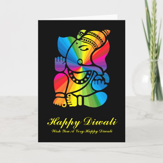 Regnbåge Ganesha Kort (Framsida)
