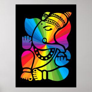 Regnbåge Ganesha Poster