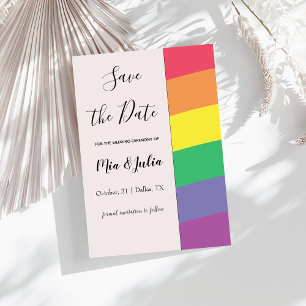 Regnbåge Gay pride enkel Elegant Minimalistisk Ros Spara Datumet