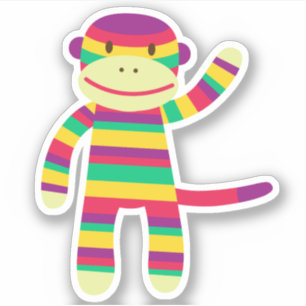 Regnbåge Gay Sock monkey Die cut Sticker Klistermärken