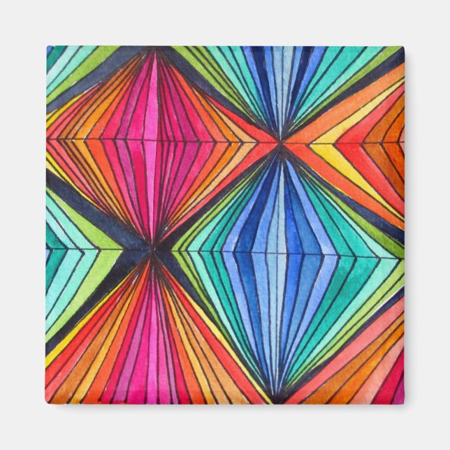 Regnbåge Geometric Art Magnet (Framsidan)