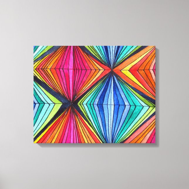 Regnbåge Geometric Graphic Art canvas (Framsida)