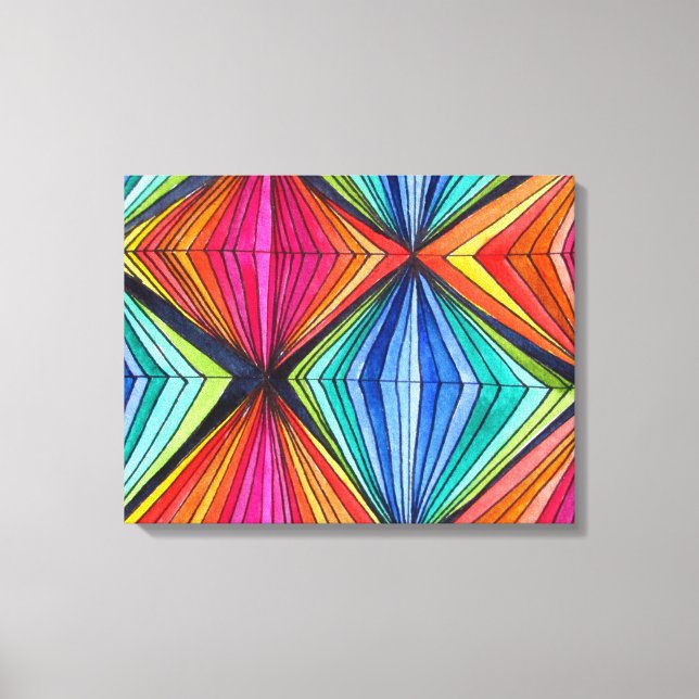 Regnbåge Geometric Graphic Art canvas (Framsida)