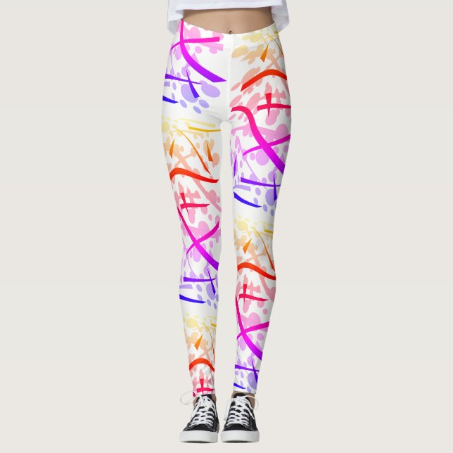 Regnbåge geometrisk - leggings (Framsida)