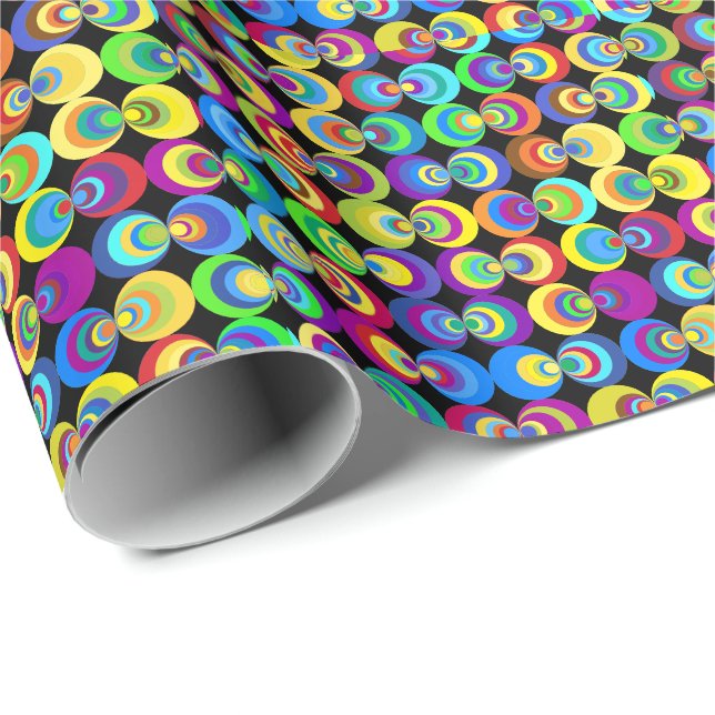 Regnbåge Geometriska cirklar  Presentpapper (Rullad Hörn)