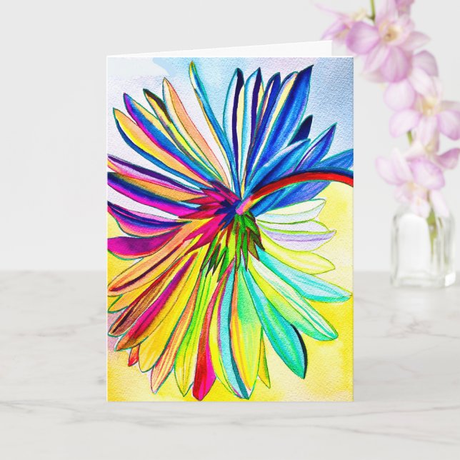 Regnbåge gerbera färgrik blomma  kort (Orkide)