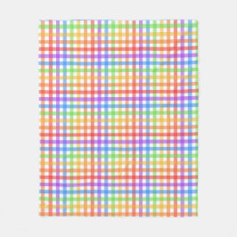 Regnbåge Gingham Rutigt Geometriskt Mönster Fleecefilt