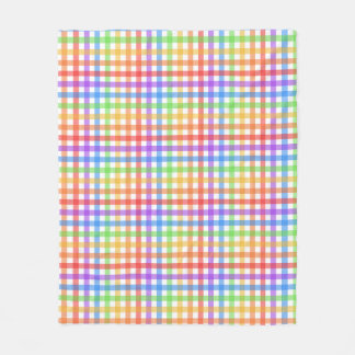 Regnbåge Gingham Rutigt Geometriskt Mönster Fleecefilt