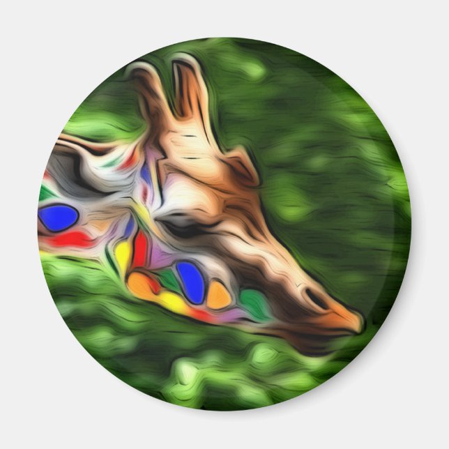 Regnbåge Giraff Magnet (Framsidan)
