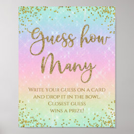 Regnbåge Gissa hur många baby shower spel Poster