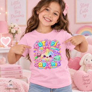 Regnbåge Glitter Dumpling Bun Söt Liten Squishies T Shirt