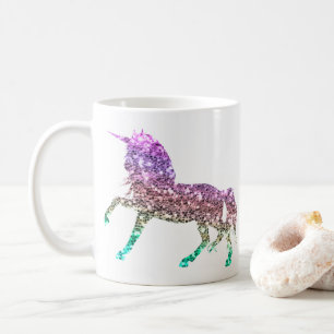 Regnbåge Glitter Glans Enhörning Iridescent Mugg