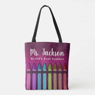 Regnbåge Glitter lärarklassrum Back to school Tygkasse