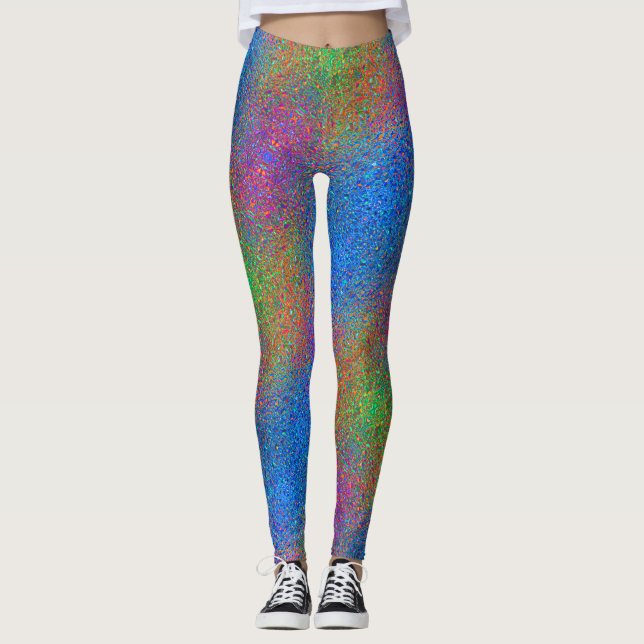 regnbåge glitter leggings (Framsida)