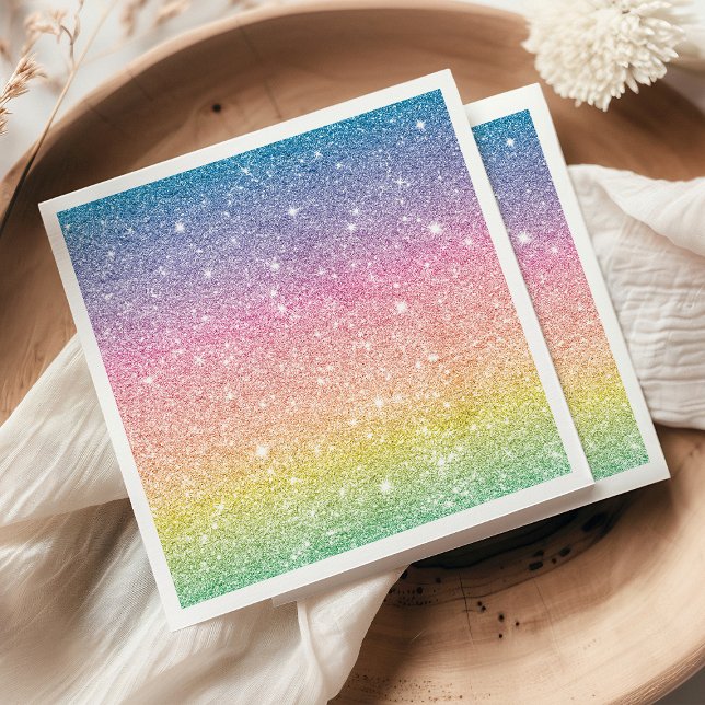 Regnbåge Glitter Ombre Pappersservett (Skapare uppladdad)