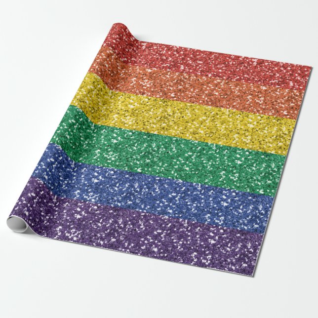 Regnbåge Glitter Presentpapper (Utrullad)