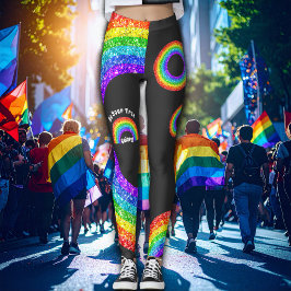 Regnbåge Glitter Pride HBT Var dina riktiga färger Leggings
