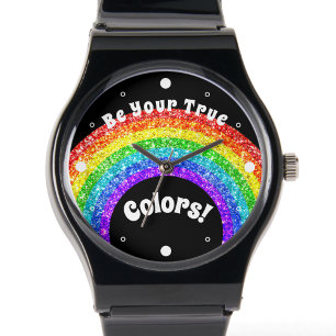 Regnbåge Glitter Pride HBT Var dina sanna färger Armbandsur