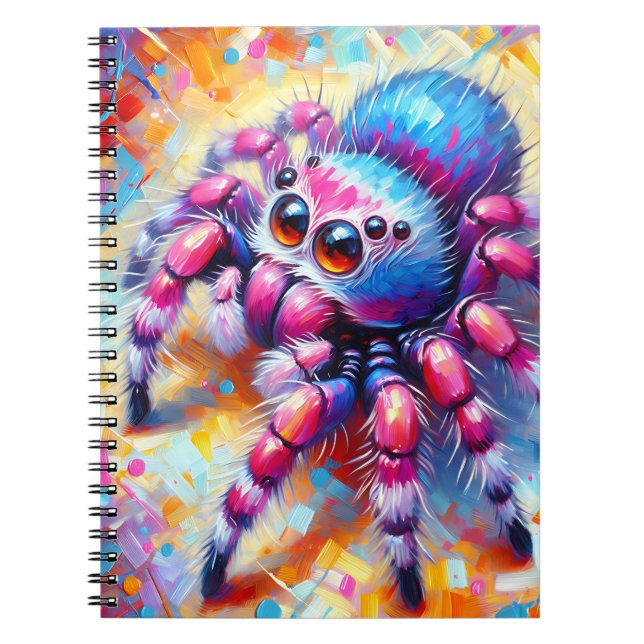 Regnbåge Glitter Spindel Anteckningsbok (Framsidan)
