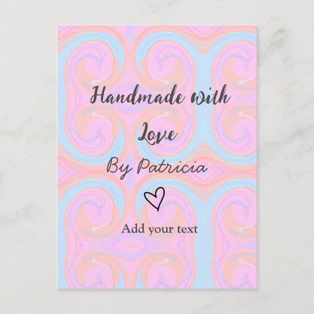Regnbåge gnistra som är handgjord med kärlek lägge vykort (Framsida)
