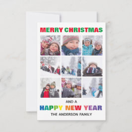 Regnbåge God Jul Collage-3x5 Julkort Inbjudningar