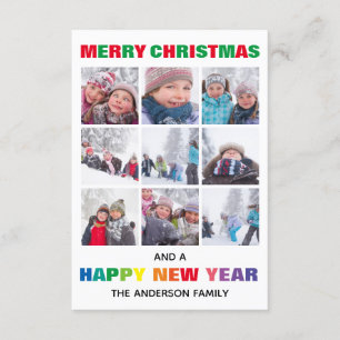 Regnbåge God Jul Collage-3x5 Julkort Inbjudningar