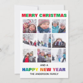 Regnbåge God Jul Collage - Julkort Inbjudningar