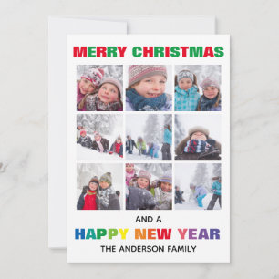 Regnbåge God Jul Collage - Julkort Inbjudningar