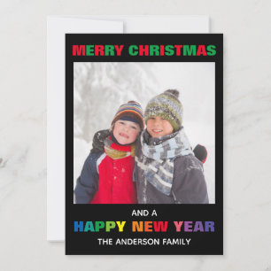 Regnbåge God Jul Foto - Julkort Inbjudningar