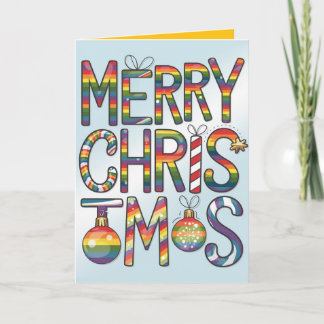 Regnbåge God Jul Kul Elegant HBTQ Jul Helgkort