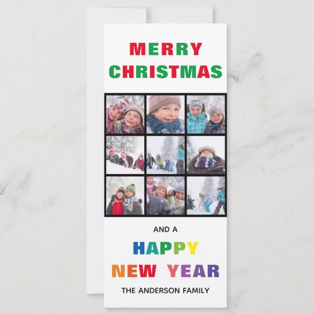 Regnbåge God Jul - Vertikal Julkort Inbjudningar (Framsida)