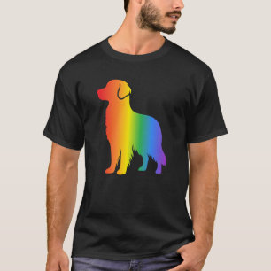 Regnbåge Golden Retriever Hundälskare T Shirt