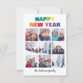 Regnbåge Gott Nytt År Collage - 3x5 Julkort Inbjudningar