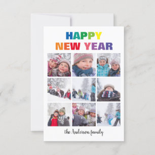 Regnbåge Gott Nytt År Collage - 3x5 Julkort Inbjudningar