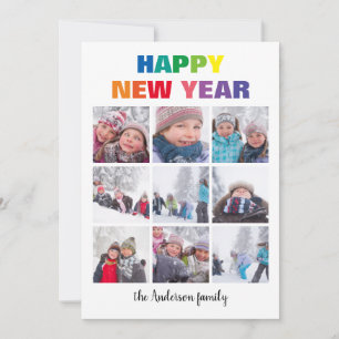 Regnbåge Gott Nytt År Collage - Julkort Inbjudningar