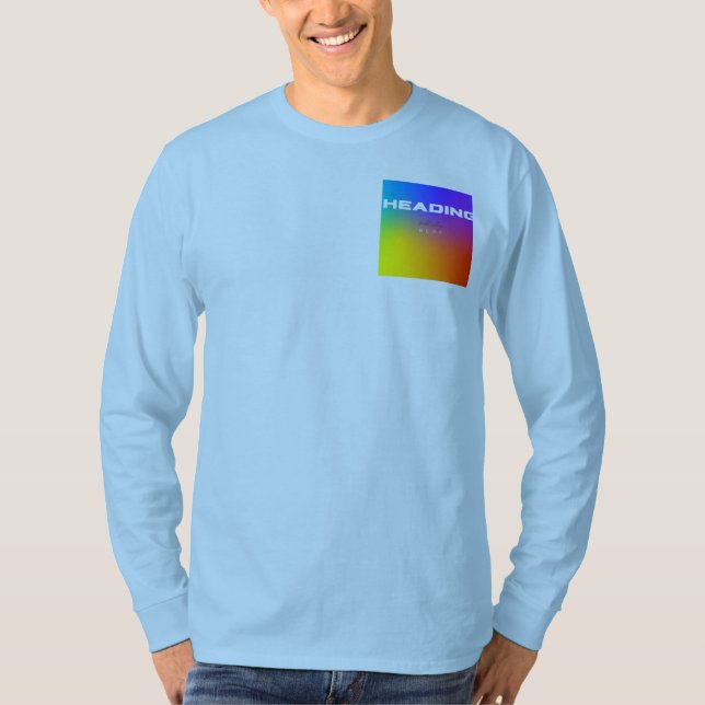 Regnbåge gradient fickdesign långärmad  t shirt (Framsida)