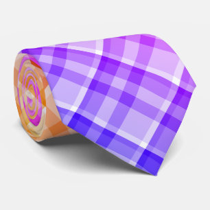 Regnbåge Gradient Ombre Plaid Tartan Mönster Slips
