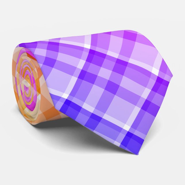 Regnbåge Gradient Ombre Plaid Tartan Mönster  Slips (Rullad)