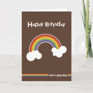 Regnbåge Grattis på födelsedagen Ha en gay-dag Kort